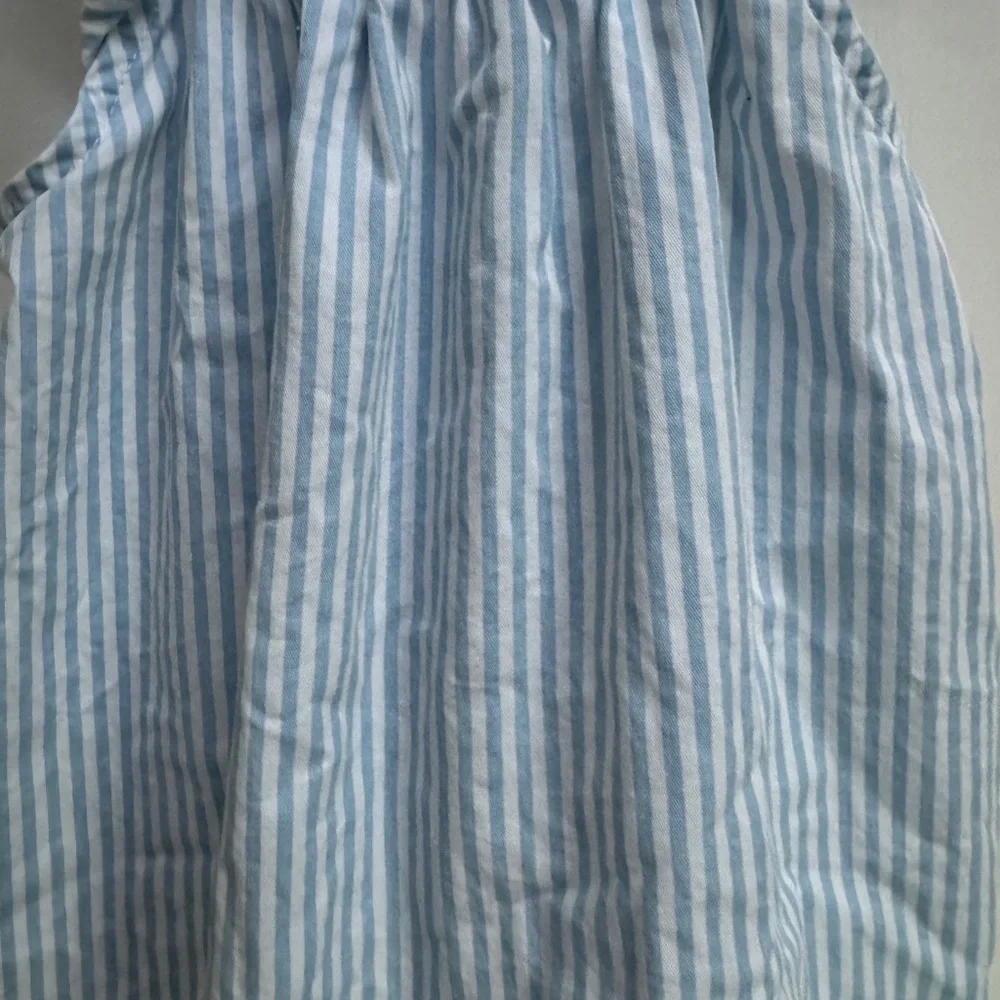 NWOT Mud Pie 3T Girls Blue & White Striped Floral Bow Back Tank Top Dress